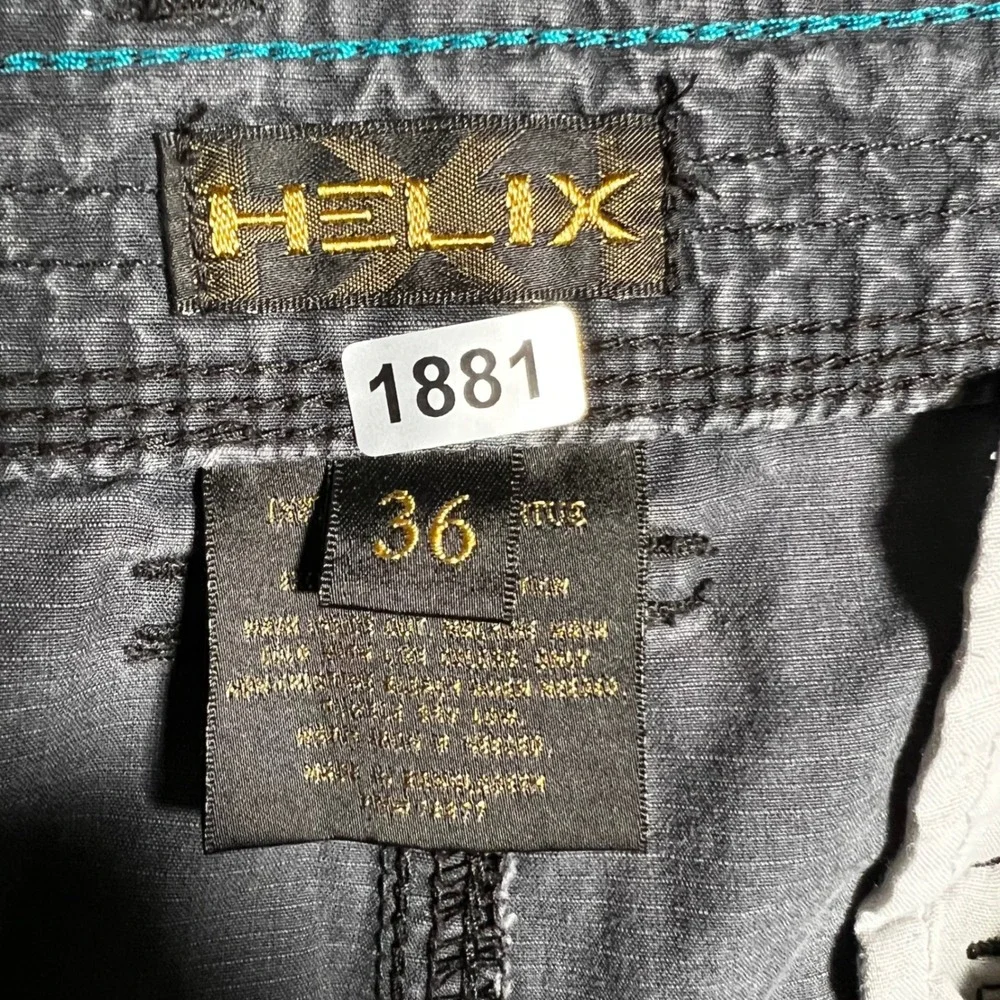 Helix Mens Cargo Shorts Size 36 Charcoal Grey Ripstop Utility Relaxed Fit‎